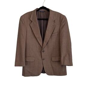 Burberrys Sport Coat Mens L/XL Wool Formal Two Button Blazer Suit Jacket Brown